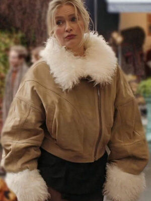 S04 Camille Razat Emily in Paris Beige Suede Jacket