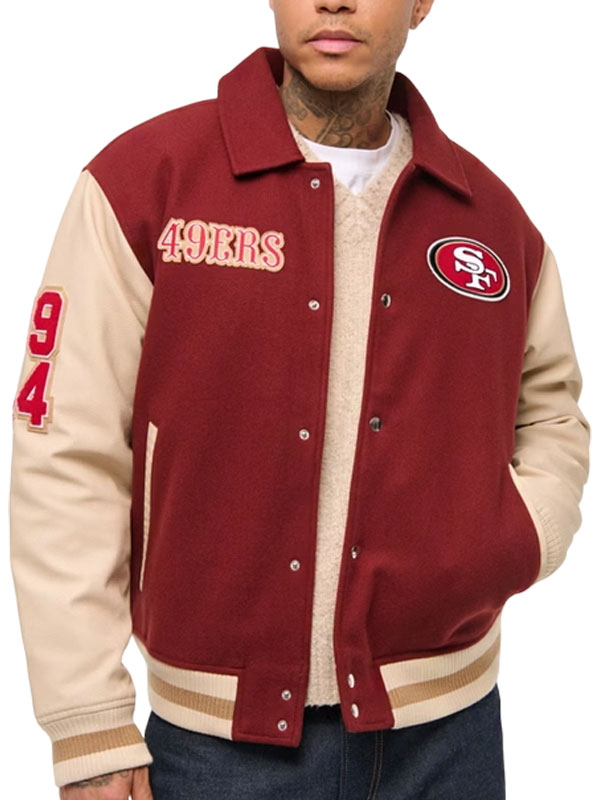 San Francisco 49ers Abercrombie Varsity Bomber Jacket