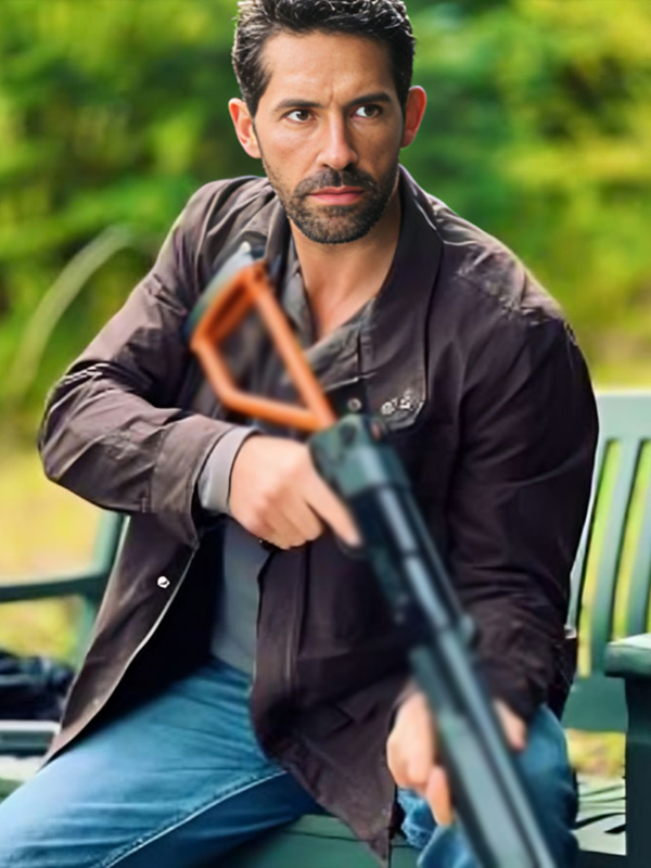 Scott Adkins Sam Lorde Take Cover Brown Cotton Jacket