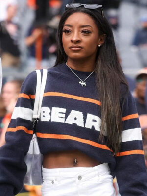 Simone Biles Chicago Bears Blue Sweater