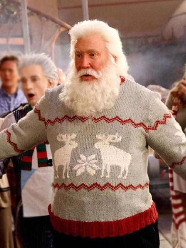 Tim Allen The Santa Clauses Christmas Grey Sweater