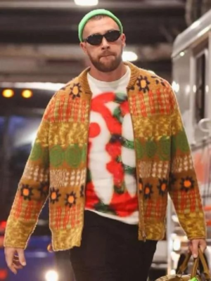 Travis Kelce KC Chiefs Knitted Zip-Up Sweater
