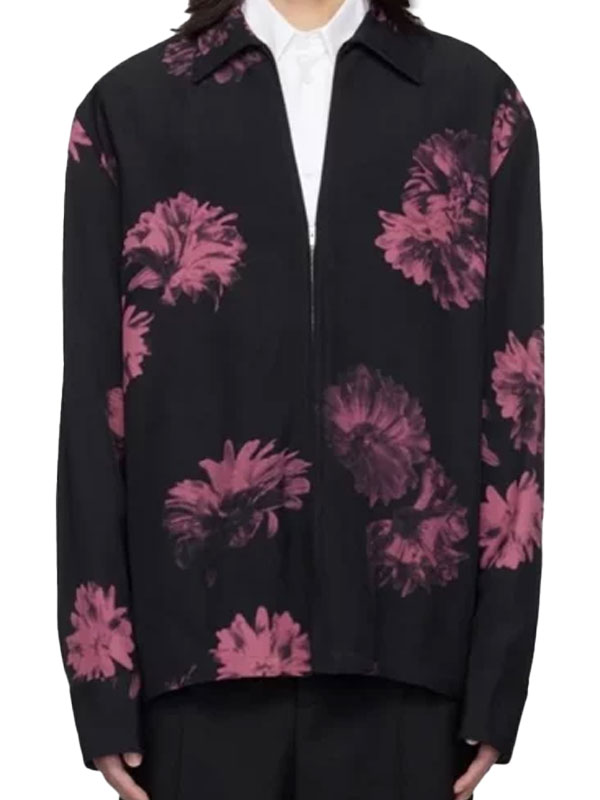 Travis Kelce Pink Flower Printed Full-Zip Jacket