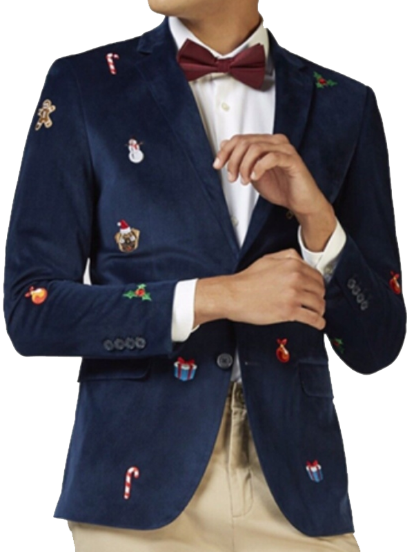 Tuxedo Christmas Velvet Oversized Blazer