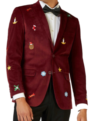 Tuxedo Christmas Velvet Oversized Blazer