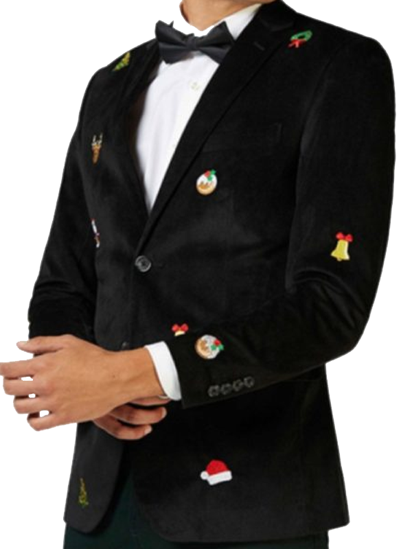 Tuxedo Christmas Velvet Oversized Blazer