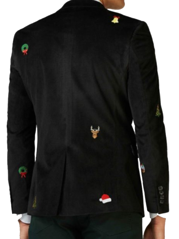 Tuxedo Christmas Velvet Oversized Blazer
