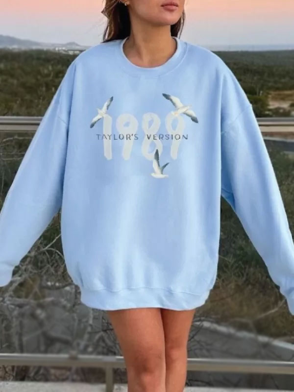 1989 Taylor’s Version Seagull Fleece Blue Sweatshirt