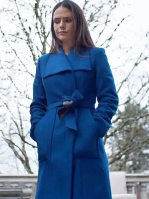 2024 Cellar Door Jordana Brewster Blue Wool Coat