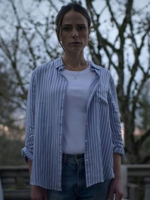 2024  Cellar Door Jordana Brewster Striped Blue Shirt