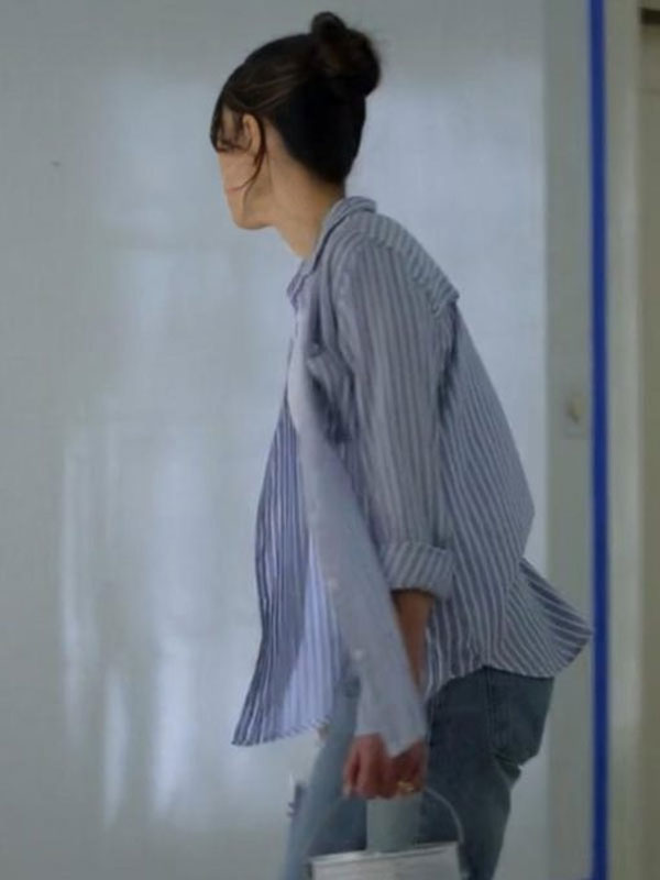 2024  Cellar Door Jordana Brewster Striped Blue Shirt