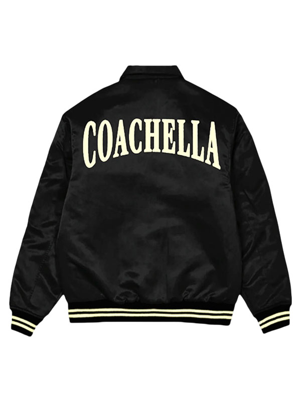2024 Coachella Varsity Black Bomber Jacket