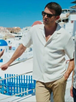 2024 Jonathan Bennett  The Groomsmen Second Chances White Shirt