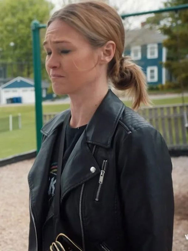 2024 Julia Stiles Chosen Family Black Biker Leather Jacket