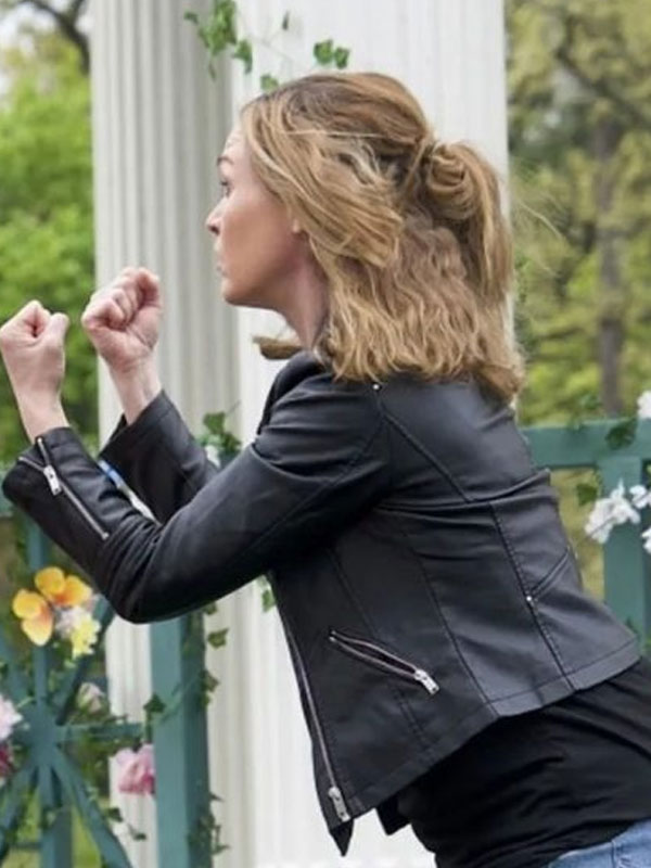 2024 Julia Stiles Chosen Family Black Biker Leather Jacket