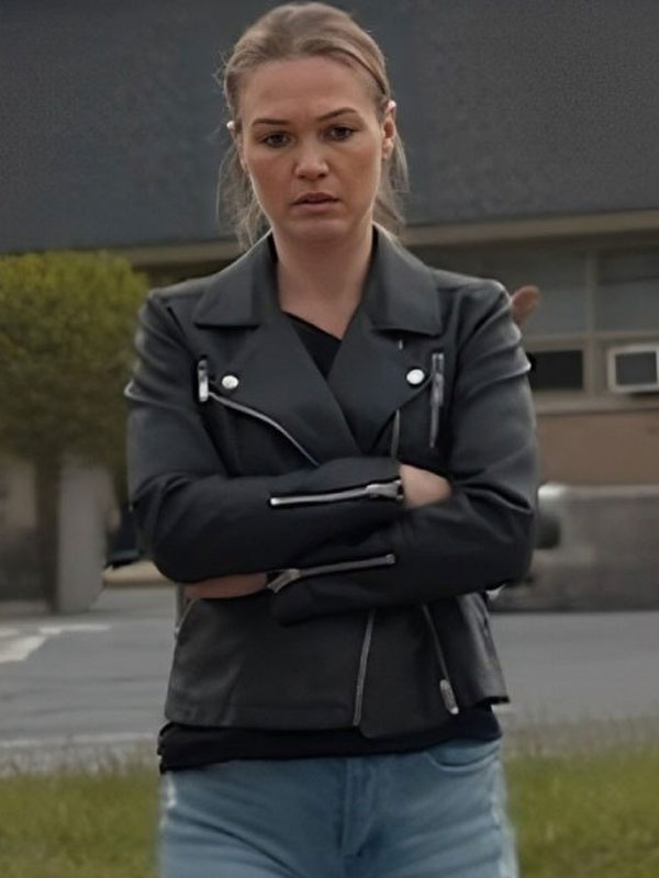 2024 Julia Stiles Chosen Family Black Biker Leather Jacket