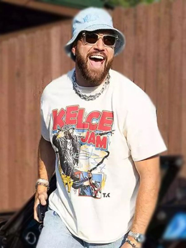 2024 Travis Kelce Jam White T-Shirt