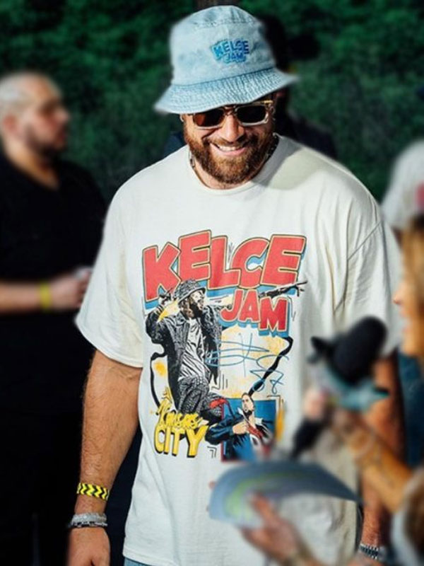 2024 Travis Kelce Jam White T-Shirt