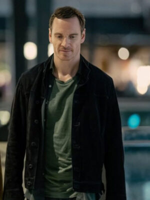 The Agency 2024 Michael Fassbender Black Suede Jacket