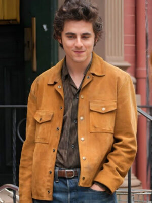 A Complete Unknown 2024 Timothée Chalamet Brown Suede Jacket