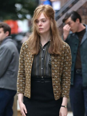 A Complete Unknown Elle Fanning Brown Jacket