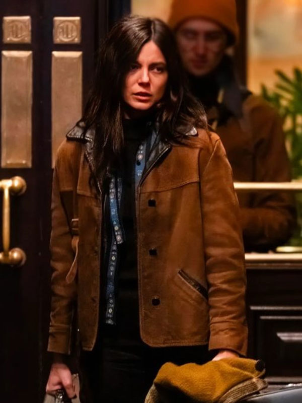 A Complete Unknown Monica Barbaro Brown Suede Jacket