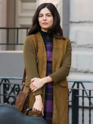 A Complete Unknown Monica Barbaro Brown Wool Coat