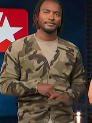 Access Hollywood Scott Evans Camo Print Cardigan