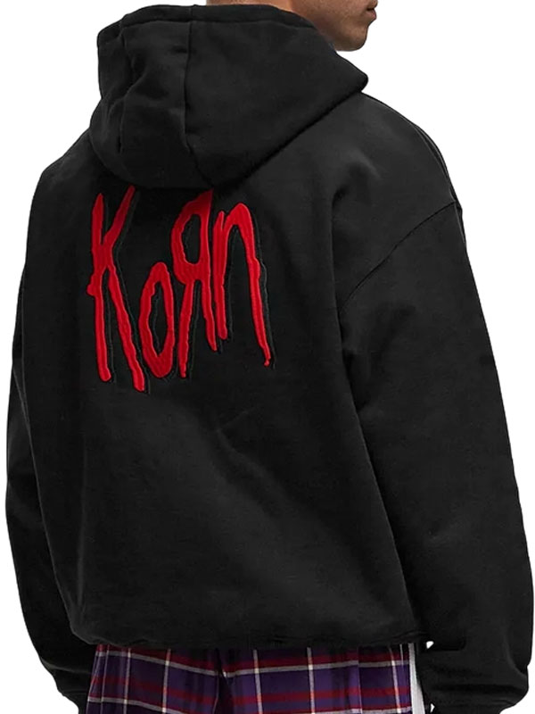 Adidas KoRn Logo Black Fleece Pullover Hoodie