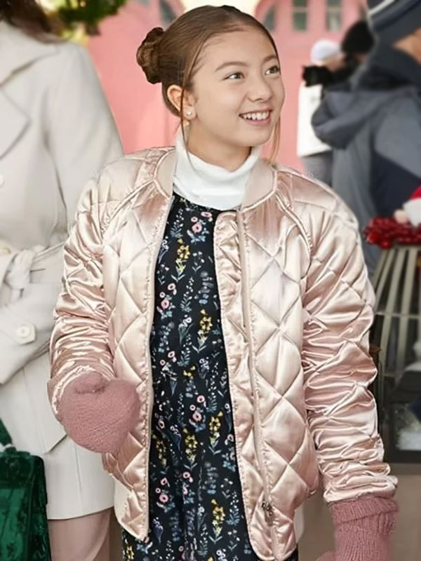 Ai Barrett Moms Christmas Boyfriend Pink Bomber Jacket