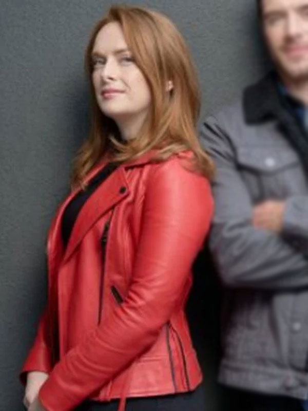 Alex Paxton-Beesley Our Christmas Mural Red Leather Jacket