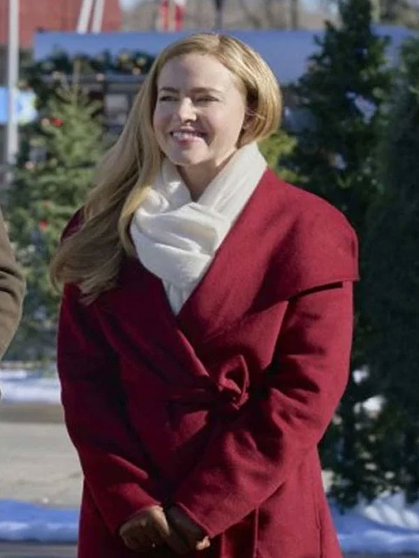 Amanda Schull Project Christmas Wish Red Wool Coat