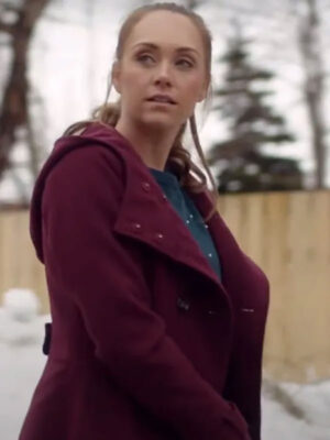 Amber Marshall My Christmas Guide 2023 Maroon Coat