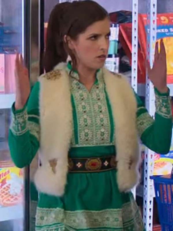 Anna Kendrick Noelle White Shearling Vest