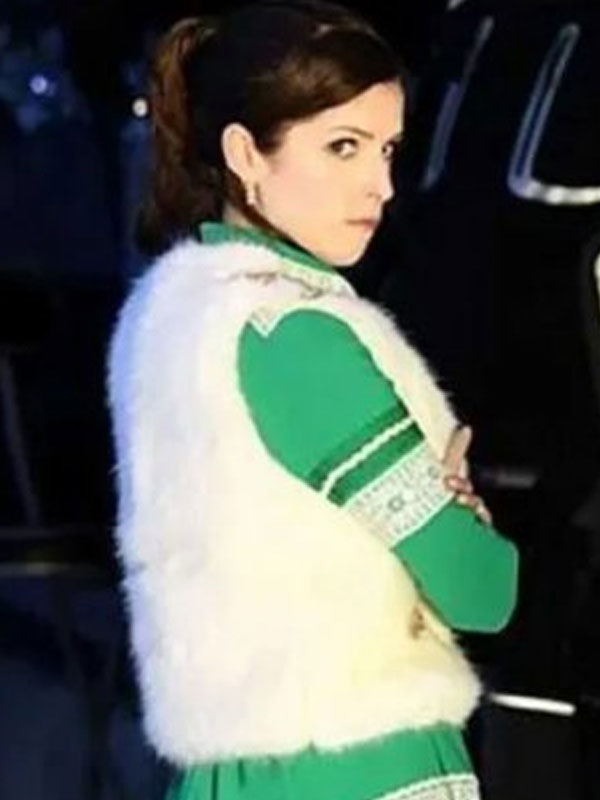 Anna Kendrick Noelle White Shearling Vest