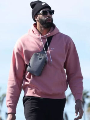 Anthony Davis Pink Fleece Pullover Hoodie