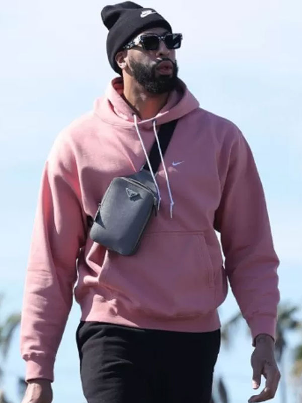 Anthony Davis Pink Fleece Pullover Hoodie