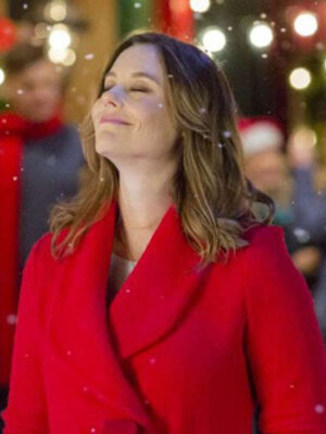 Ashley Williams Christmas in Evergreen Red Wool Coat