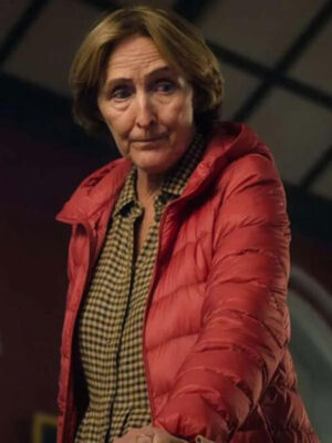 bad-sisters-s02-fiona-shaw-red-puffer-jacket