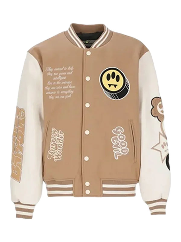 Barrow Wonder Full-Snap Wool And Leather Varsity Jacket