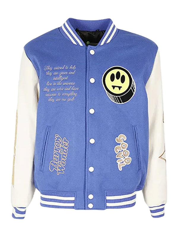 Barrow Wonder Full-Snap Wool And Leather Varsity Jacket