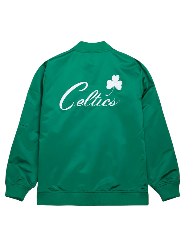 Boston Celtics Mitchell & Ness Kelly Green Bomber Jacket