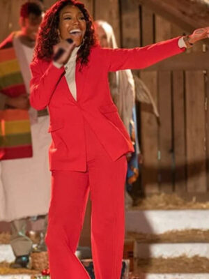 Brandy Norwood Best Christmas Ever Pink Suiting Suit