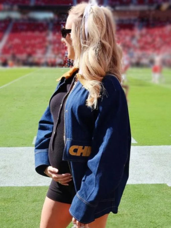 Brittany Mahomes Chiefs Custom Blue Denim Jacket
