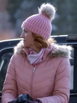 brittany-snow-christmas-with-the-campbells-pink-puffer-jacket-1