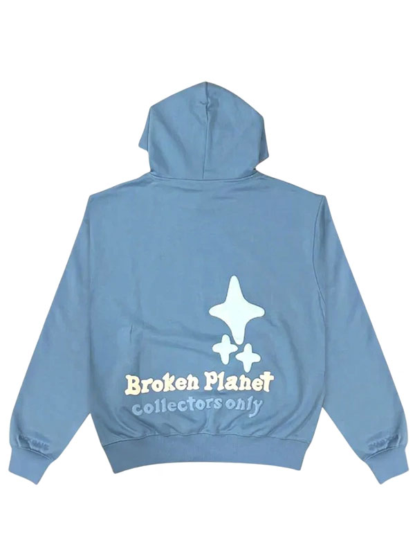 Broken Planet Blue Fleece Pullover Hoodie