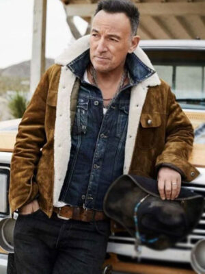 Bruce Springsteen Shearling Suede Leather Jacket