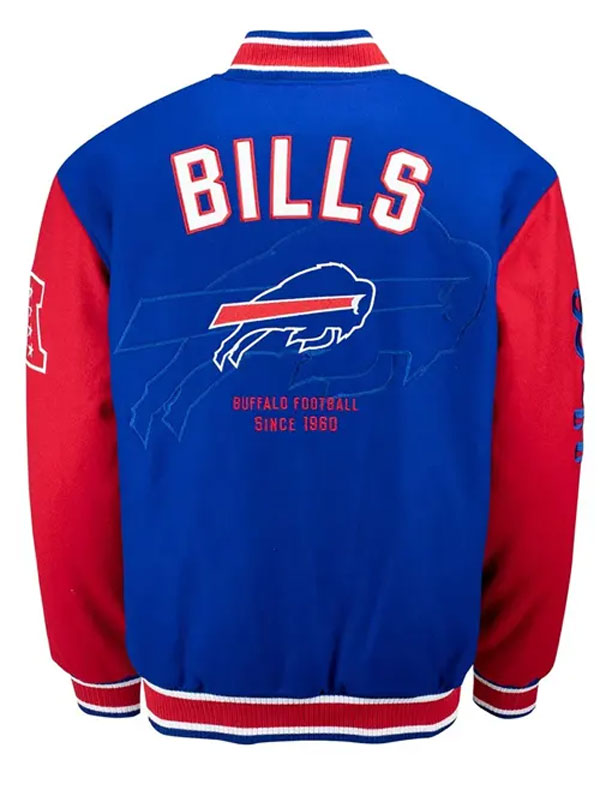 Buffalo Bills Blue Red Wool Varsity Jacket