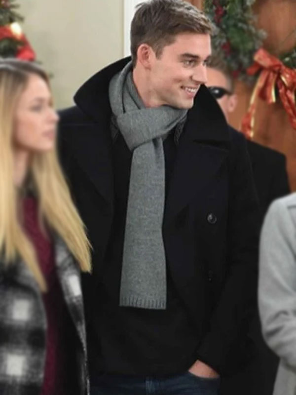 Callum Alexander My Christmas Prince Black Wool Peacoat