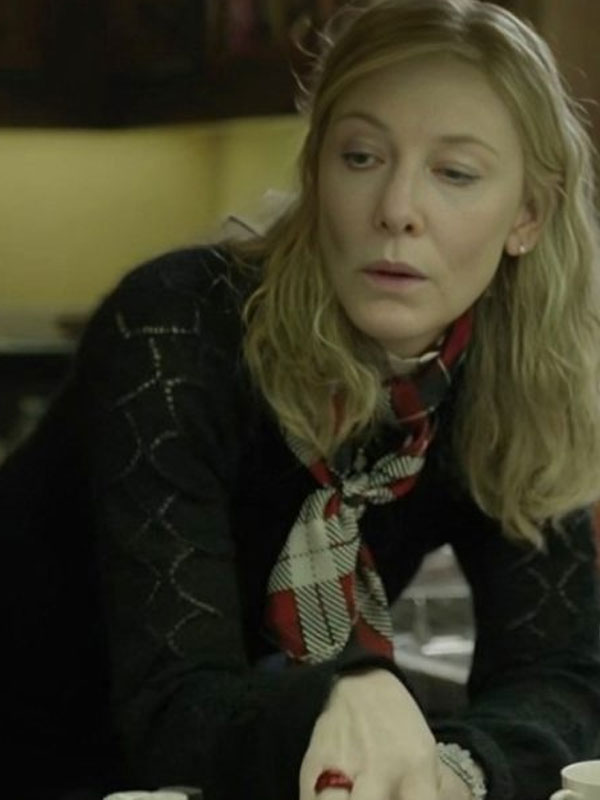 Cate Blanchett 2024 Disclaimer Argyle Black Sweater